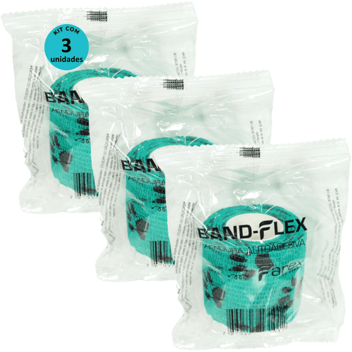 Atadura 5cm Verde Com Patinhas Band-Flex Autoadesiva Para Animais Farex Kit com 3 Atadura 5cm Verde Com Patinhas Band-Flex Autoadesiva Para Animais Farex Kit com 3